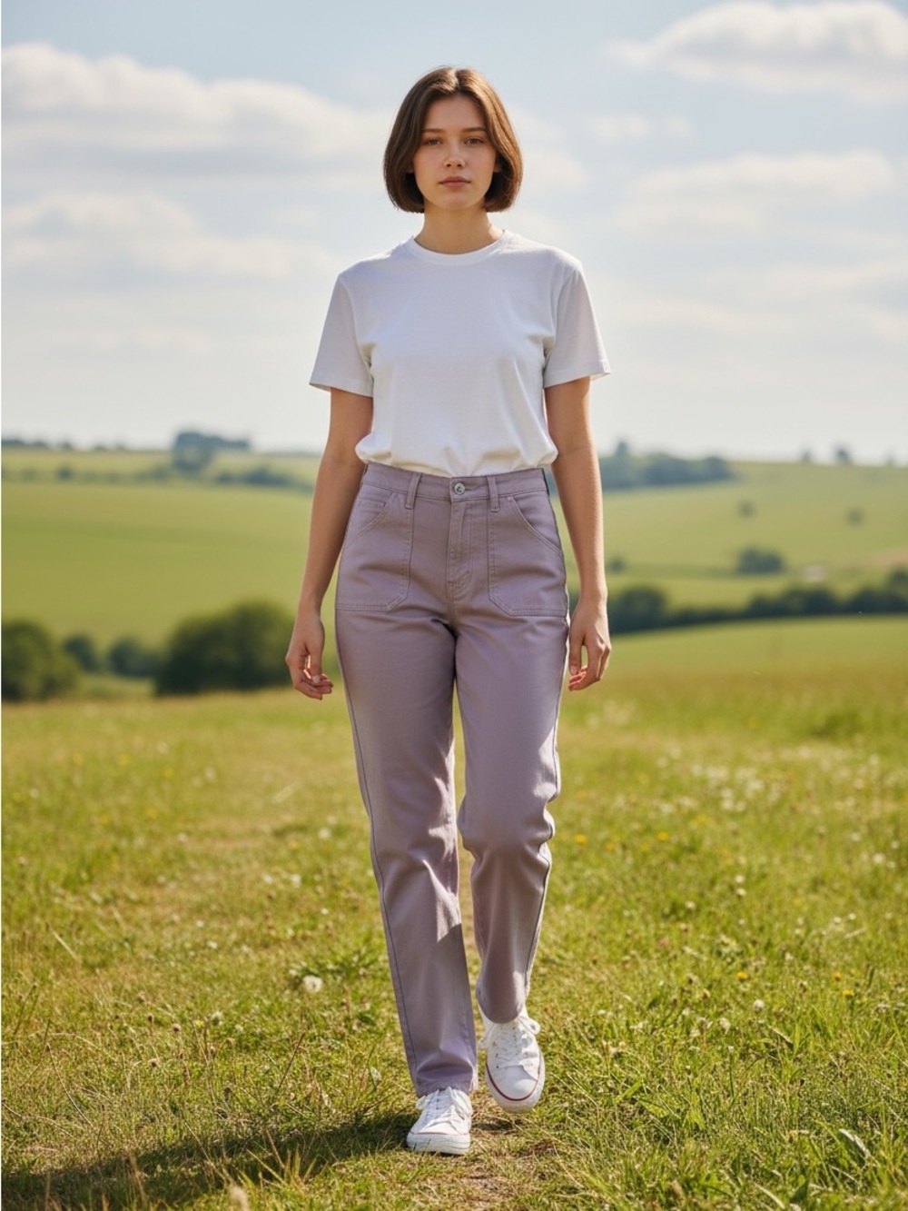 Democracy Straight Leg Jeans in Light Lavender